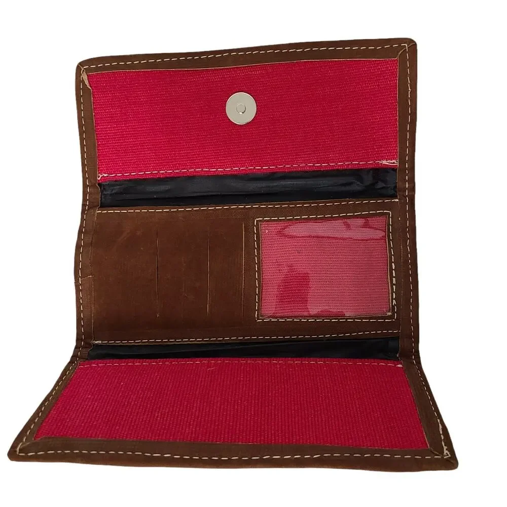 Bohemian Floral Embroidered‎ Women's Trifold Wallet Made in Guatemala Colorful